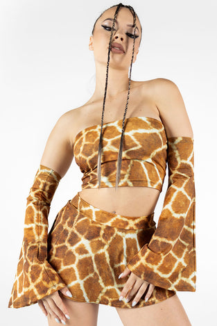 Rave Outfit Giraffe Rave Mini Skirt Set Front View