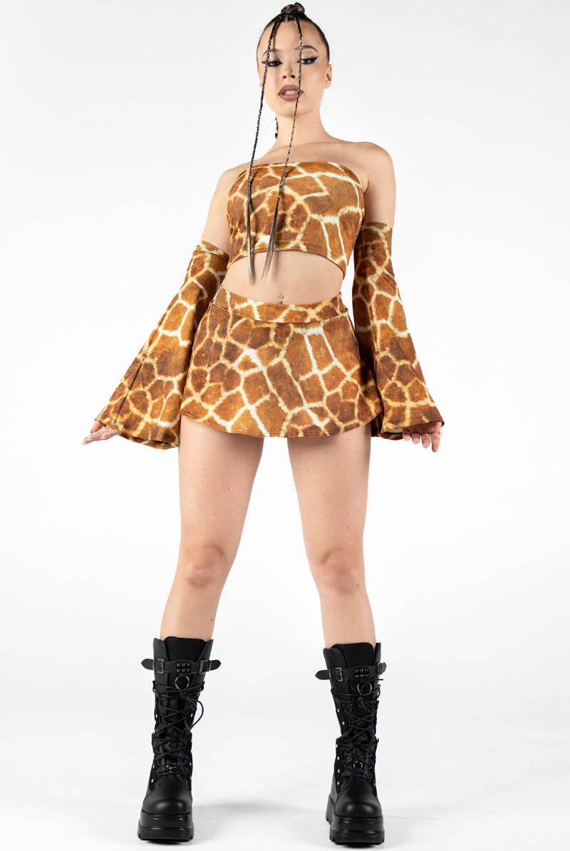 Giraffe Rave Mini Skirt Set Side View