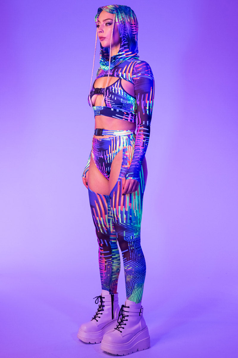 Glitchin Chap Pants Set Side UV View