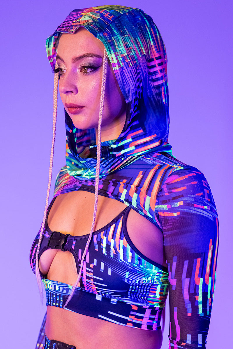 Glitchin Rave Hood Close UV View