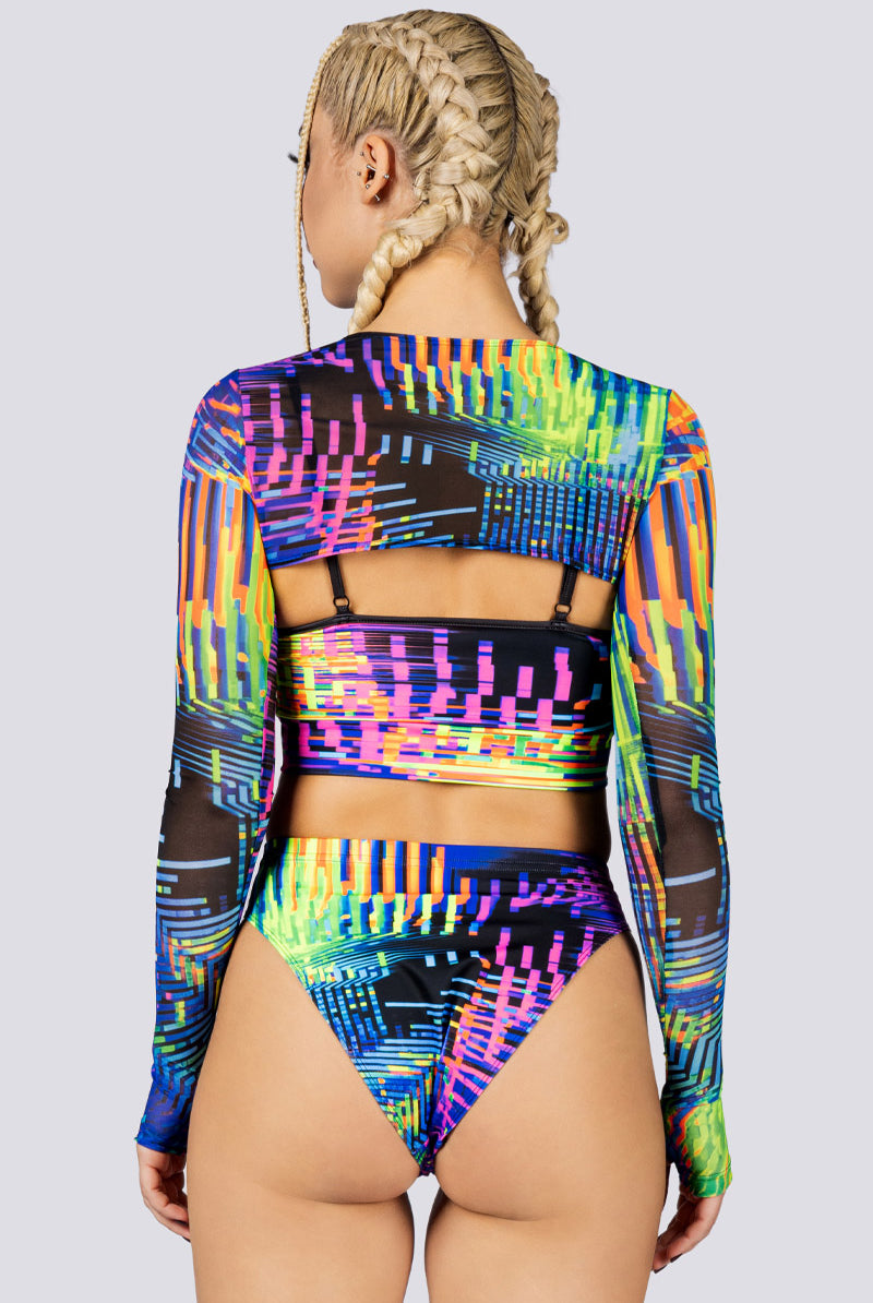 Glitchin Two Piece Top Close Back View