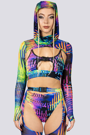 Glitchin Two Piece Top Close Full View