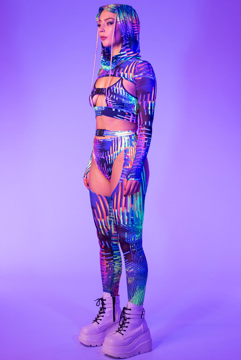 Glitchin Two Piece Top Front View