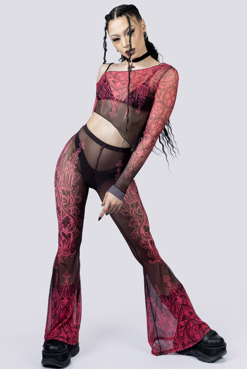 Goth Oath Mesh Crop Top Front Goth Fashion