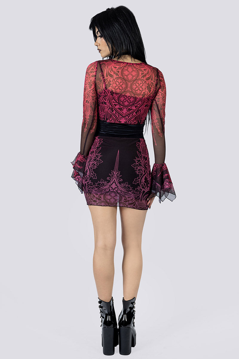 Goth Oath Mini Bodycon Dress Corset Back Gothic Clothes