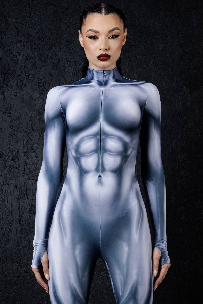 gray-muscle-costume-close-view