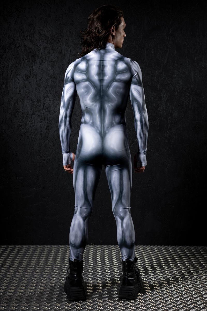 Gray Muscle Men's Costume Back View