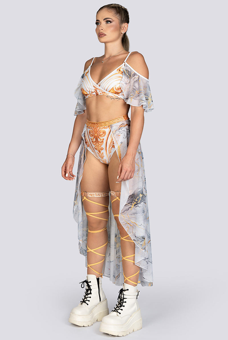 Greek Goddess V-Neck Bra Top Rave Halloween Wear