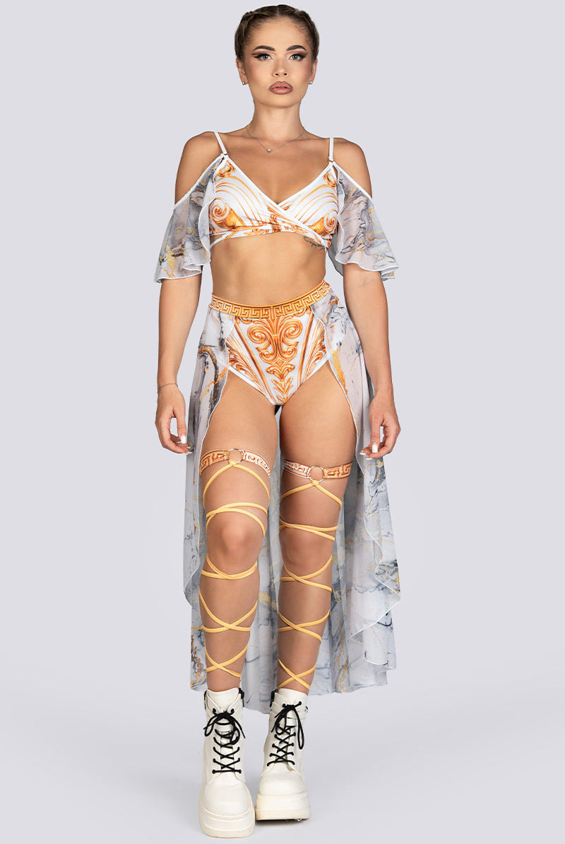 Greek Goddess V-Neck Bra Top Rave Halloween Costume