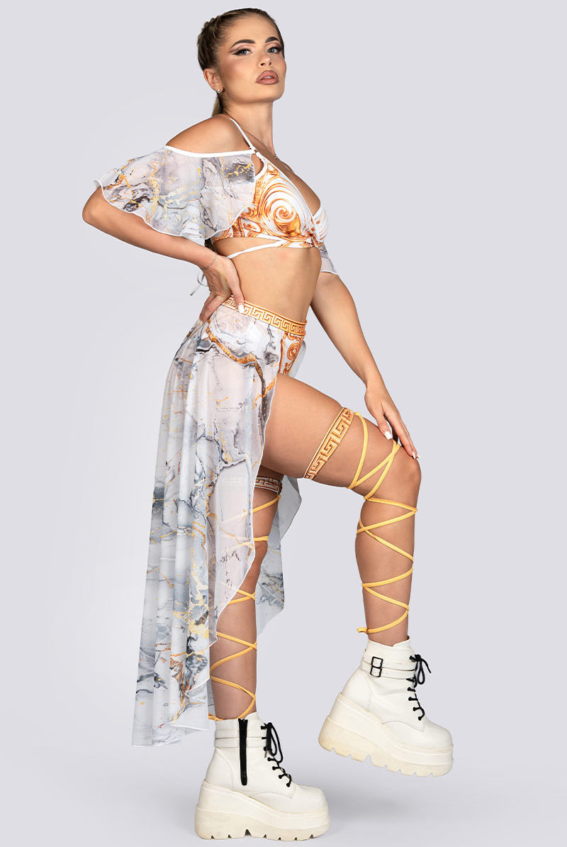 Greek Goddess V-Neck Bra Top Sexy Rave Halloween Costume