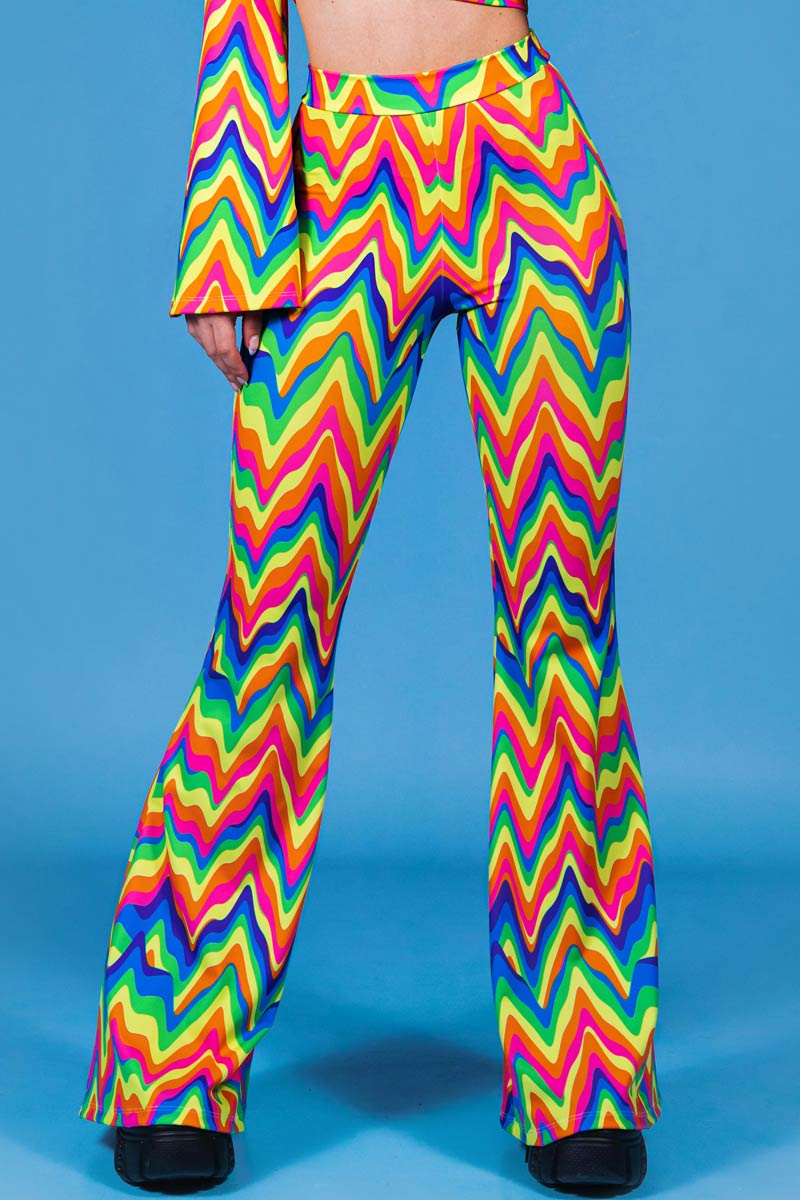 Groovy Rainbow Bell Bottoms Close View