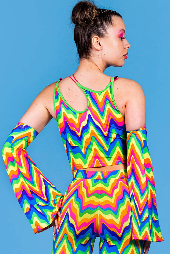 Groovy Rainbow Crop Top with Laces | Devil Walking