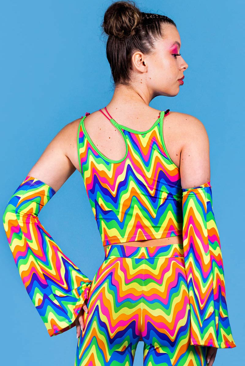 Groovy Rainbow Crop Top Back View