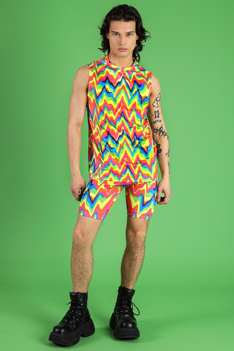 Groovy Rainbow Men's Biker Shorts