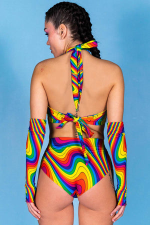Groovy Unicorn Booty Shorts Set Back View