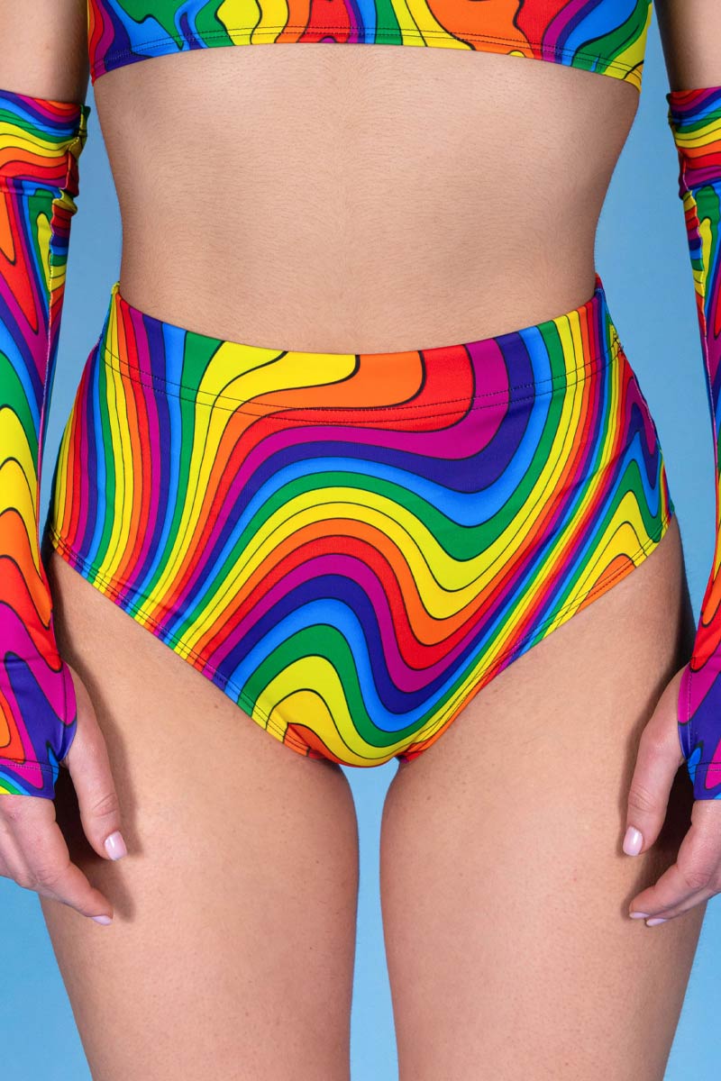 Groovy Unicorn Booty Shorts Set Front View