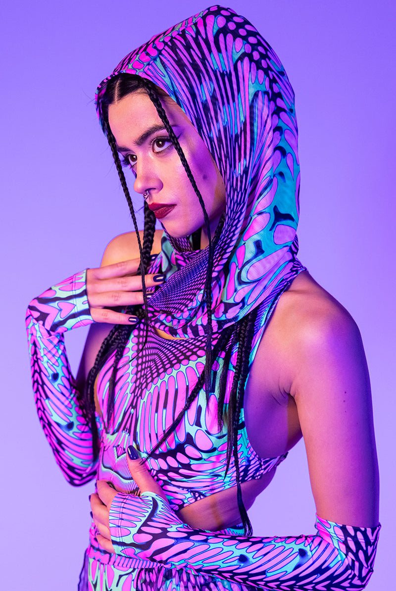 Hallucination Rave Hood Close View