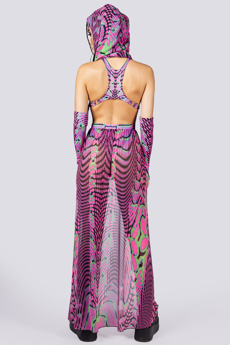 Hallucination Sheer Maxi Skirt Back View