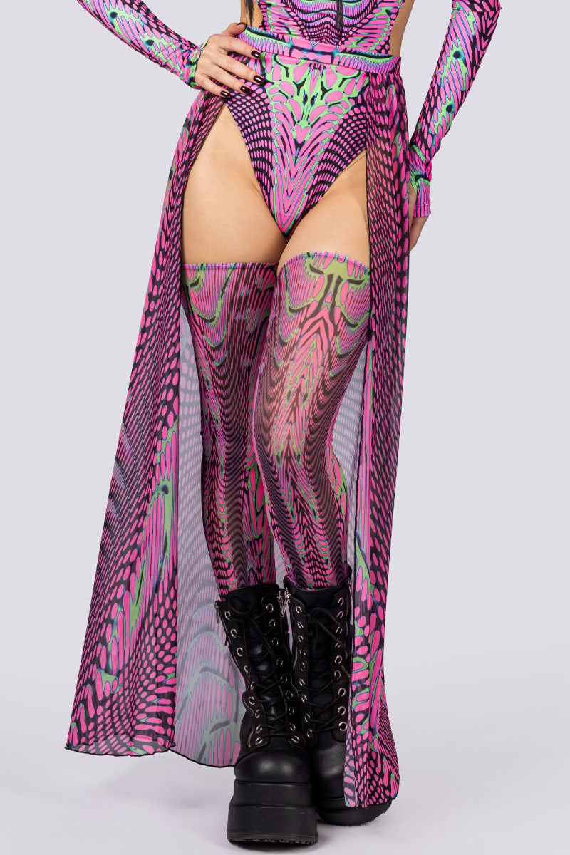 Hallucination Sheer Maxi Skirt Close View