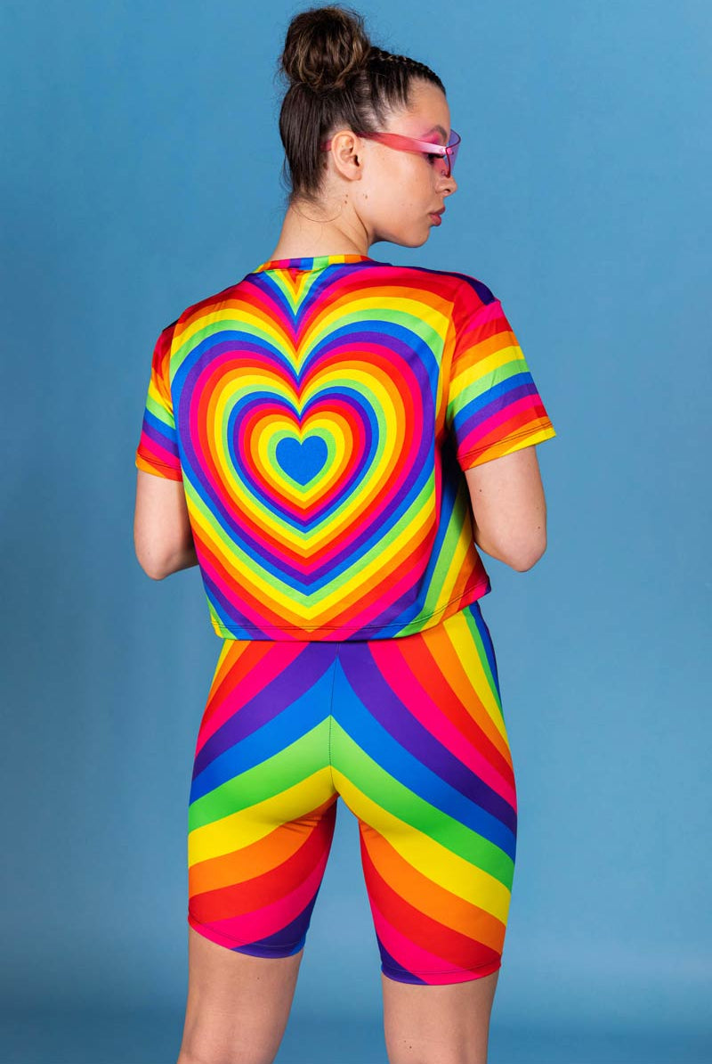 Heartbeat Biker Shorts Back View