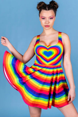 Rave Outfit Heartbeat Skater Dress Close View
