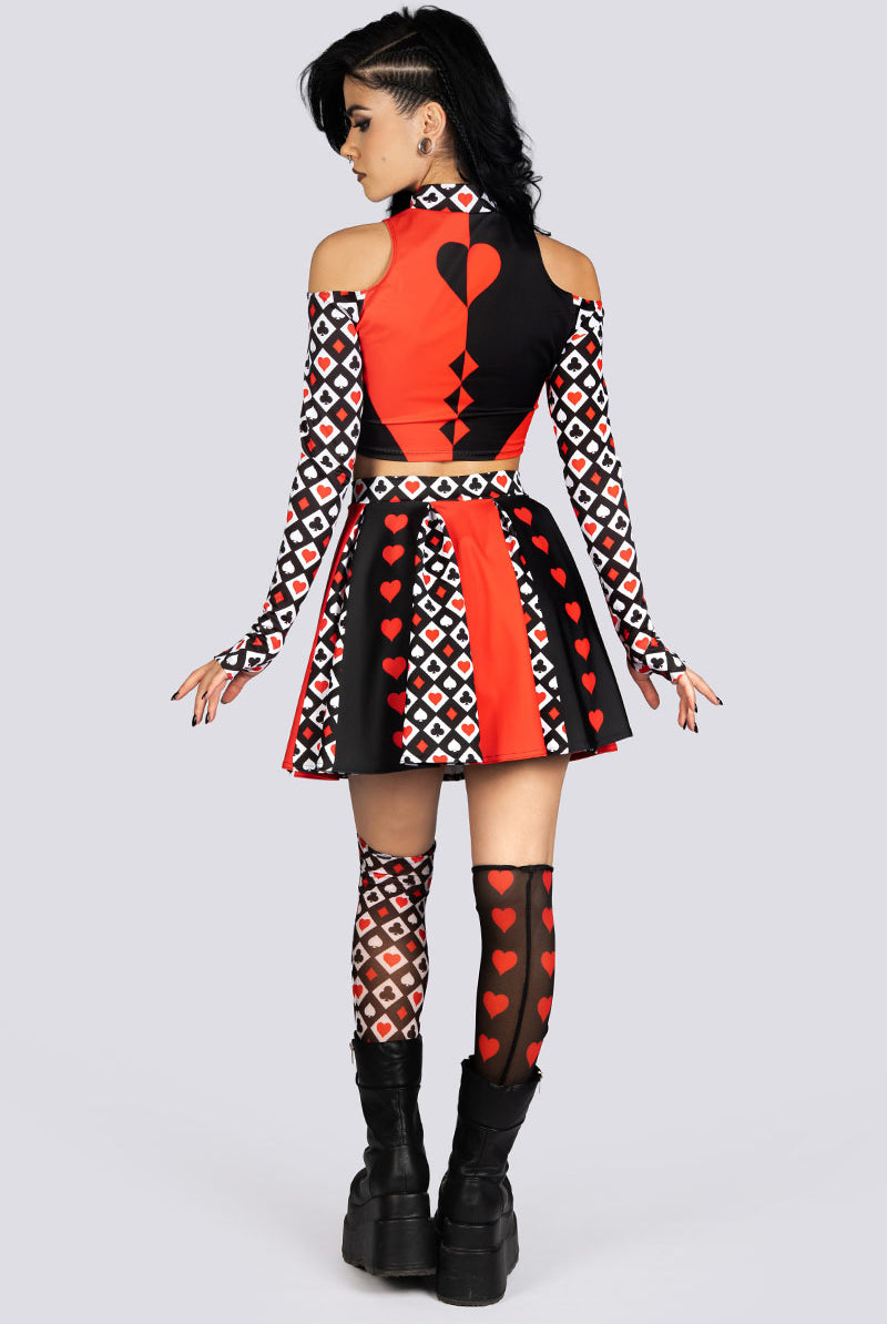 Heartless Queen Flared Mini Skirt Rave Halloween Clothes