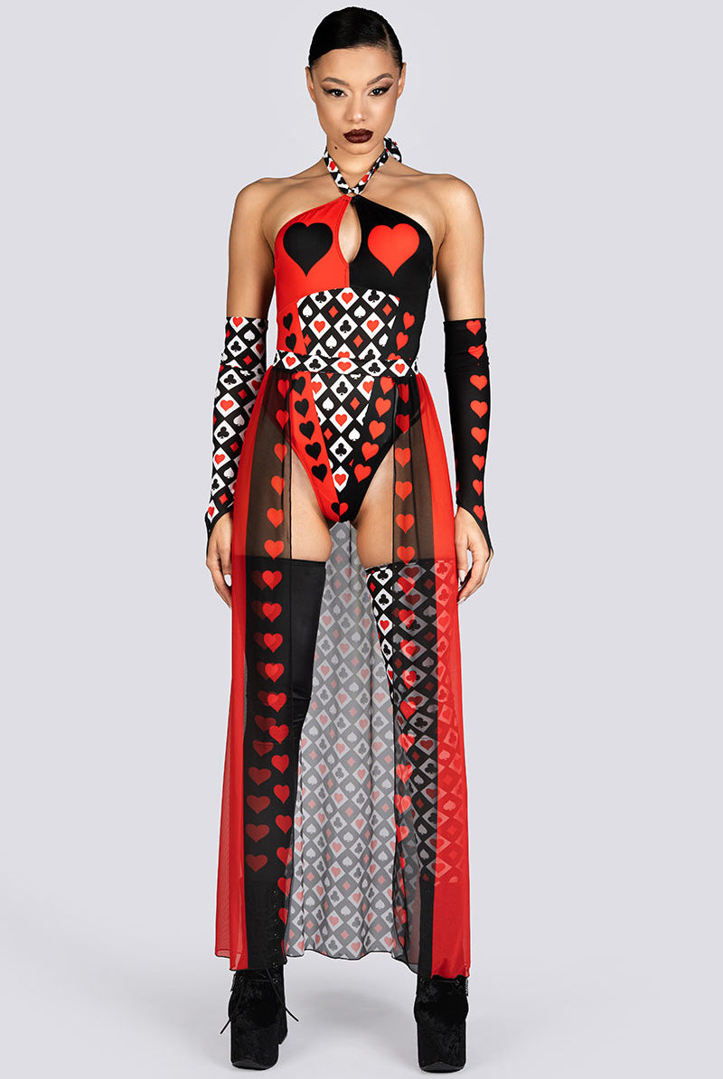Heartless Queen Sheer Maxi Skirt Sexy Rave Halloween Costume