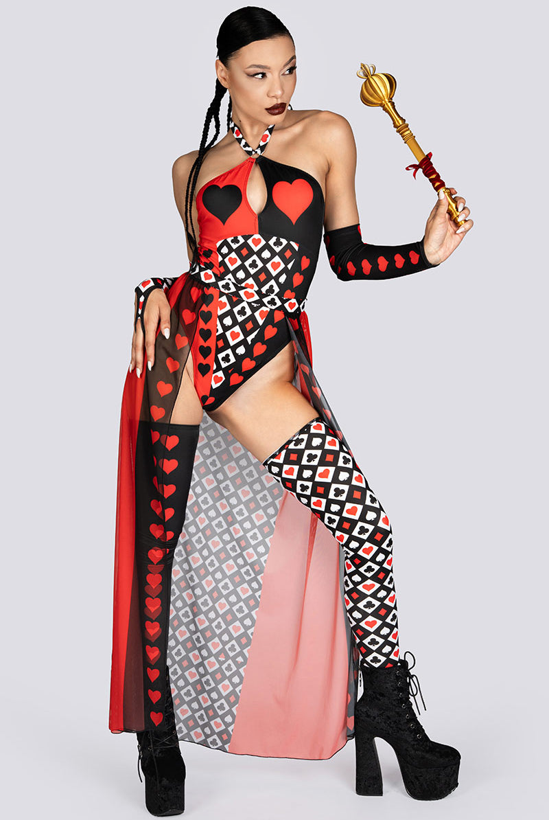 Heartless Queen Sheer Maxi Skirt Rave Halloween Costume