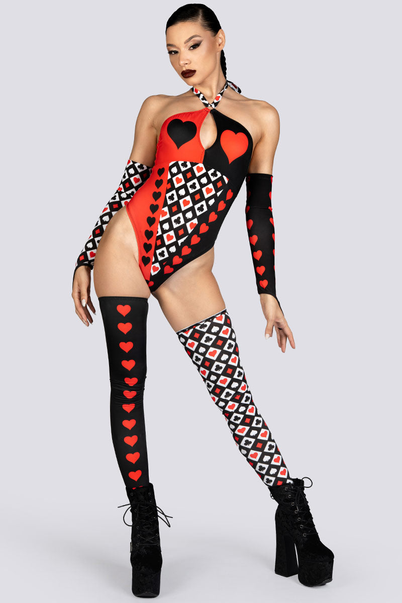 Heartless Queen Sheer Maxi Skirt - Black & Red Halloween Costume