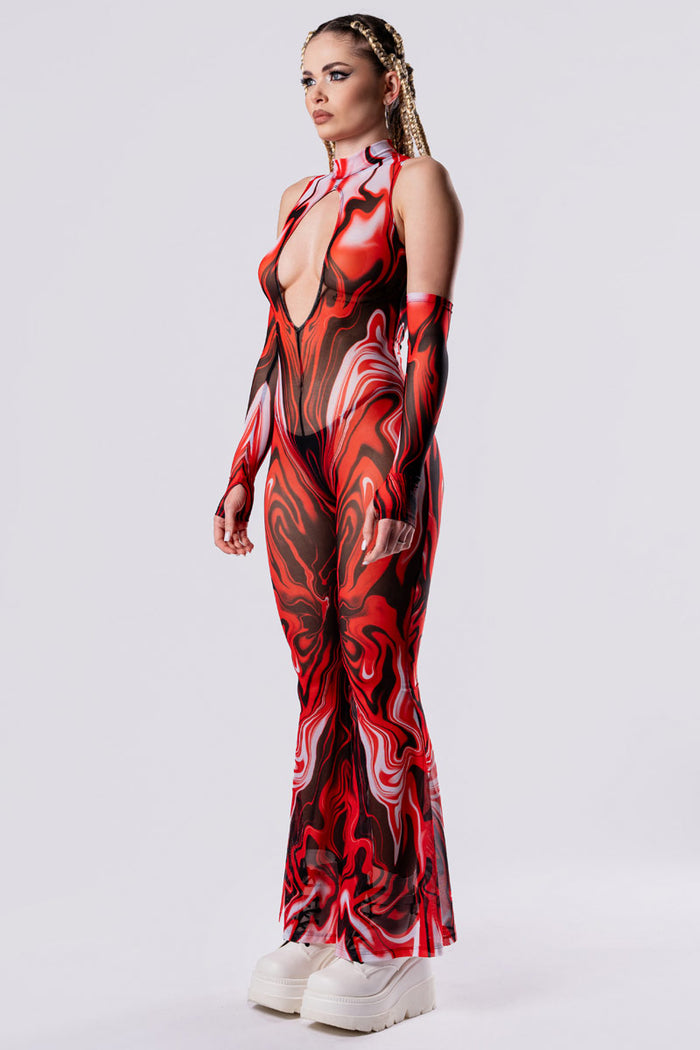 Rave Outfit Hottie Cut Out Jumpsuit Side View