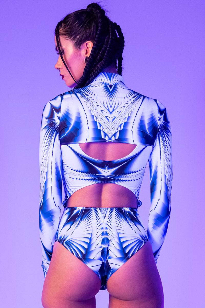 Ice Spice Shrug 2 Piece Bodysuit Close Back View