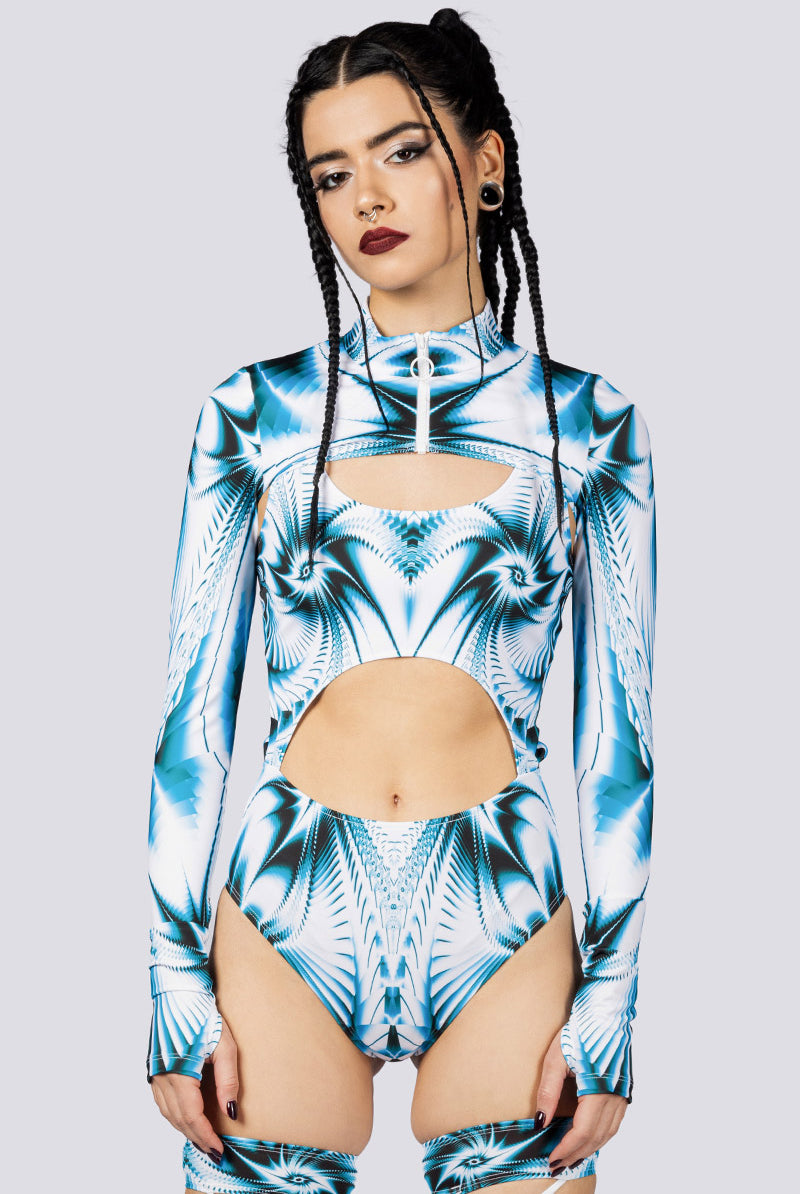 Ice Spice Shrug 2 Piece Bodysuit Close Front View