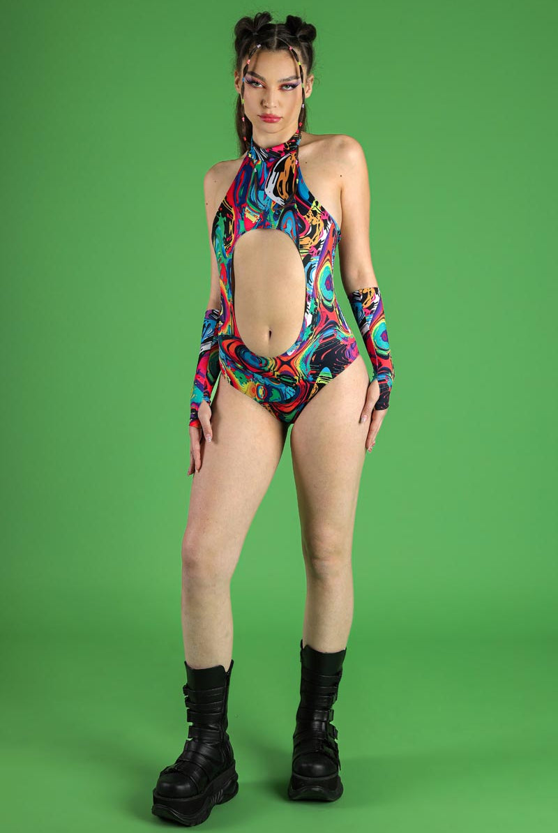 Inksplosion Cut Out Bodysuit Full View