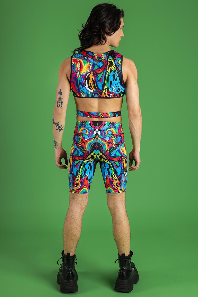 Inksplosion Men's Biker Shorts for Rave & Festivals | Devil Walking