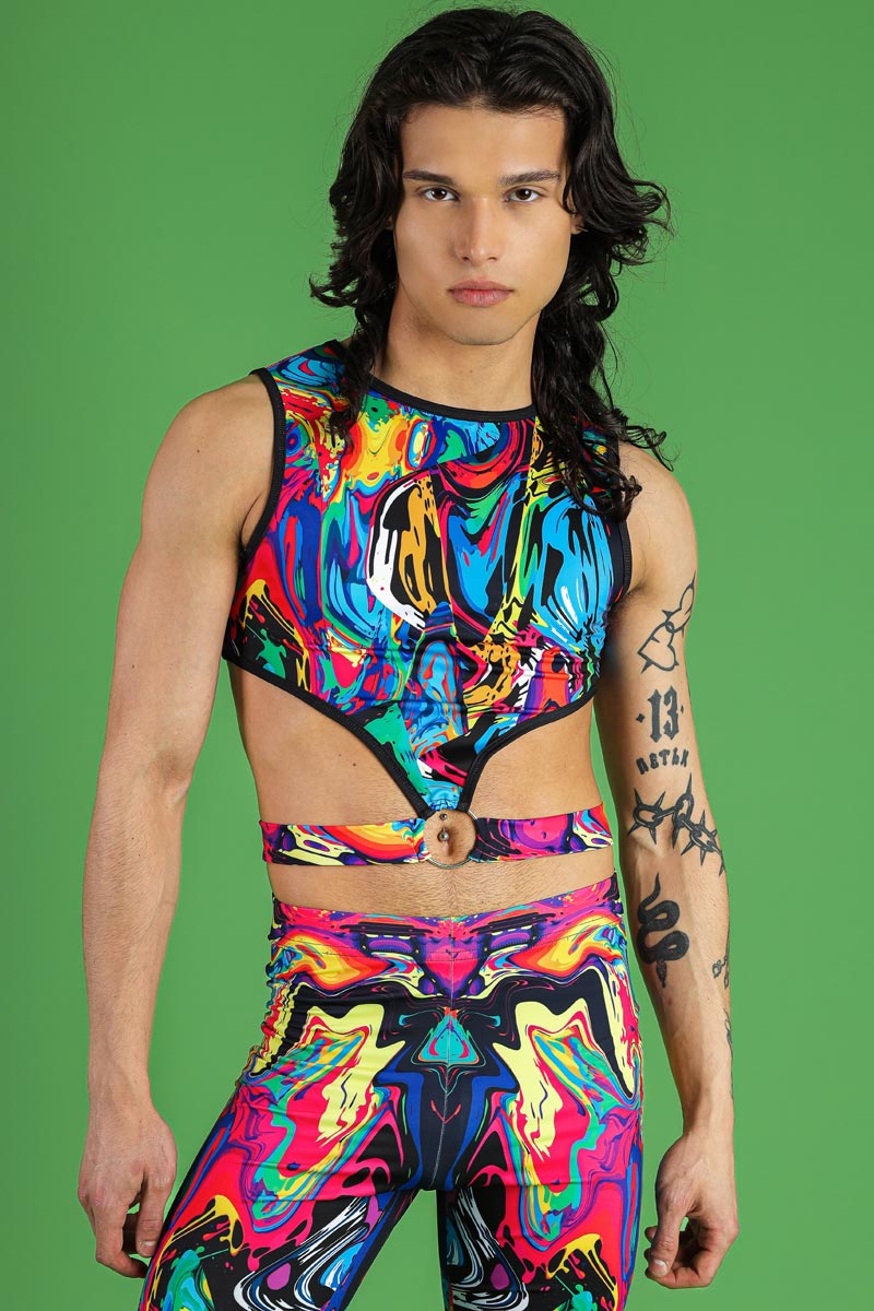 Inksplosion Men's O-Ring Cut Out Crop Top