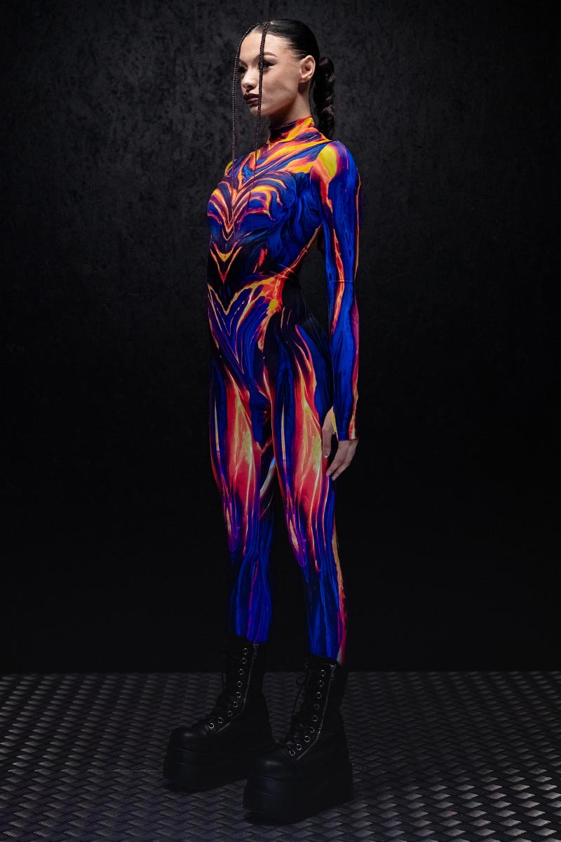 Lady Lava Costume UV Side View