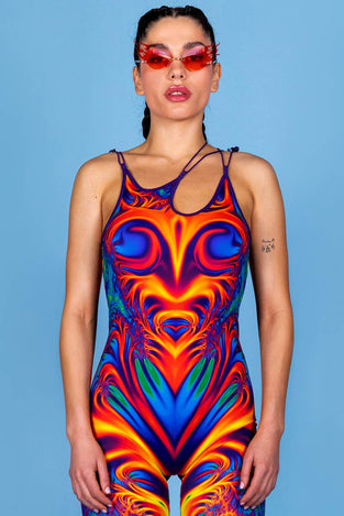 Rave Outfit Lava Kiss Jumpsuit Close View