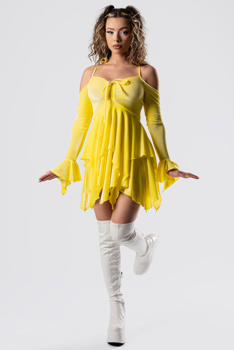 lemon-twist-fairy-dress-yellow-velvet-front-view
