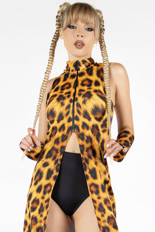 Rave Outfit Leopard Cut Out Maxi Dress Close View