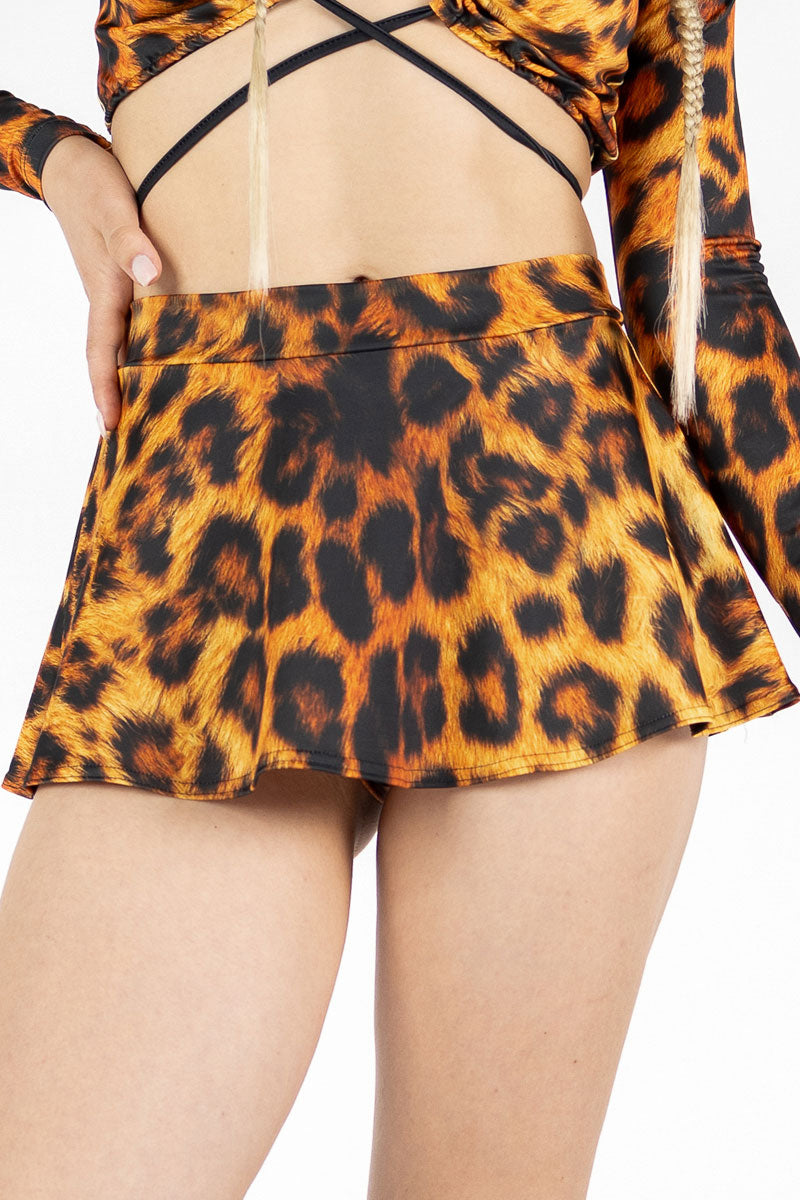 Leopard Rave Mini Skirt Side View