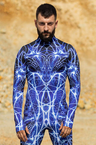 Rave Outfit Lightning Men Costume Close View