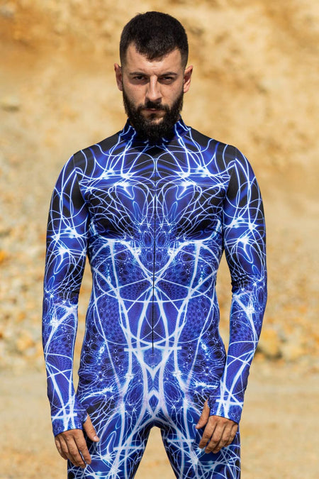 Rave Outfit Lightning Men Costume Close View