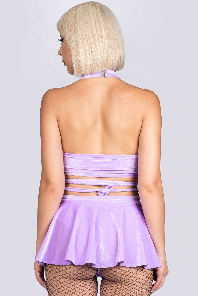 Lilac Dream Halter Wrap Top - Purple Velvet Exotic Dancewear
