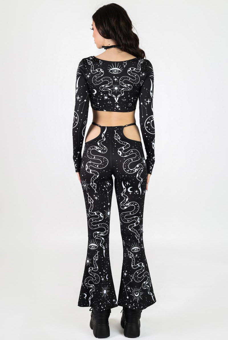 Lilith Side Cut Out Flare Pants Back View