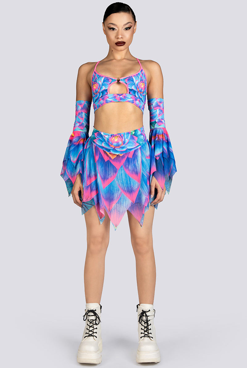 Lotus Nymph Handkerchief Mini Skirt Rave Halloween Wear