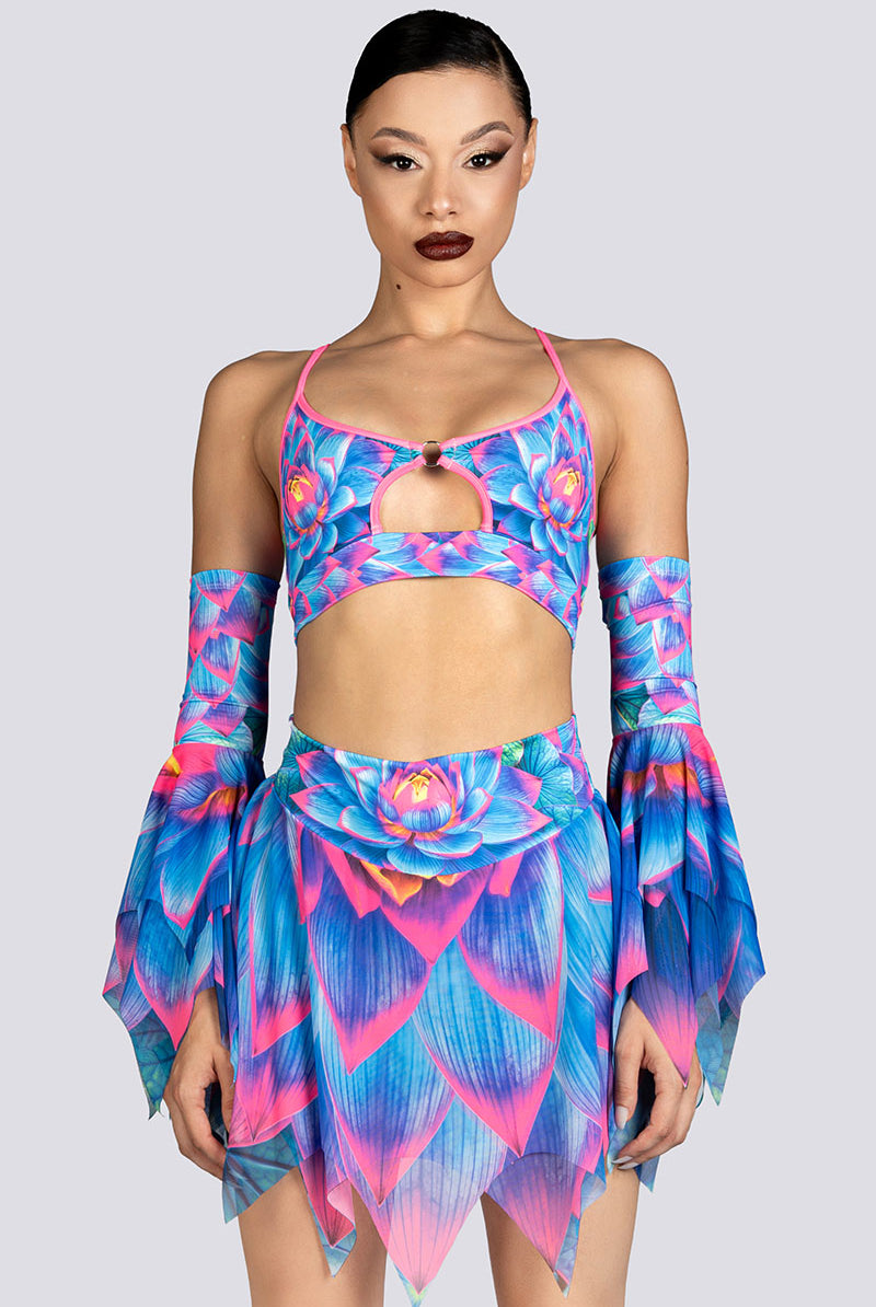 Lotus Nymph Keyhole Ring Bra Top Rave Halloween Outfit