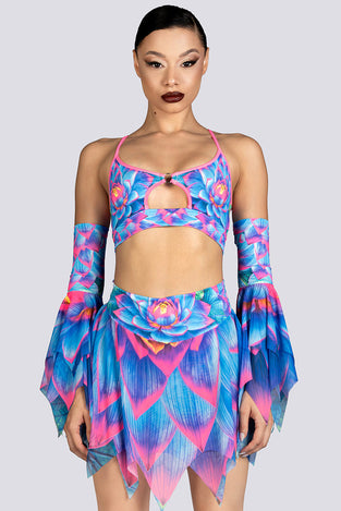Lotus Nymph Keyhole Ring Bra Top Rave Halloween Outfit