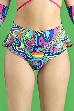 Love Doodles Ruffle Booty Shorts Close View