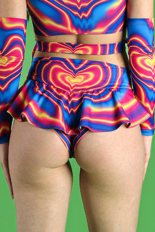 Love Voltage Ruffle Booty Shorts Close View