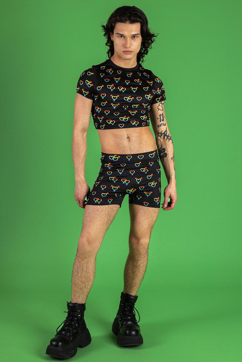 Love Wins High Waisted Men Shorts Set Full View